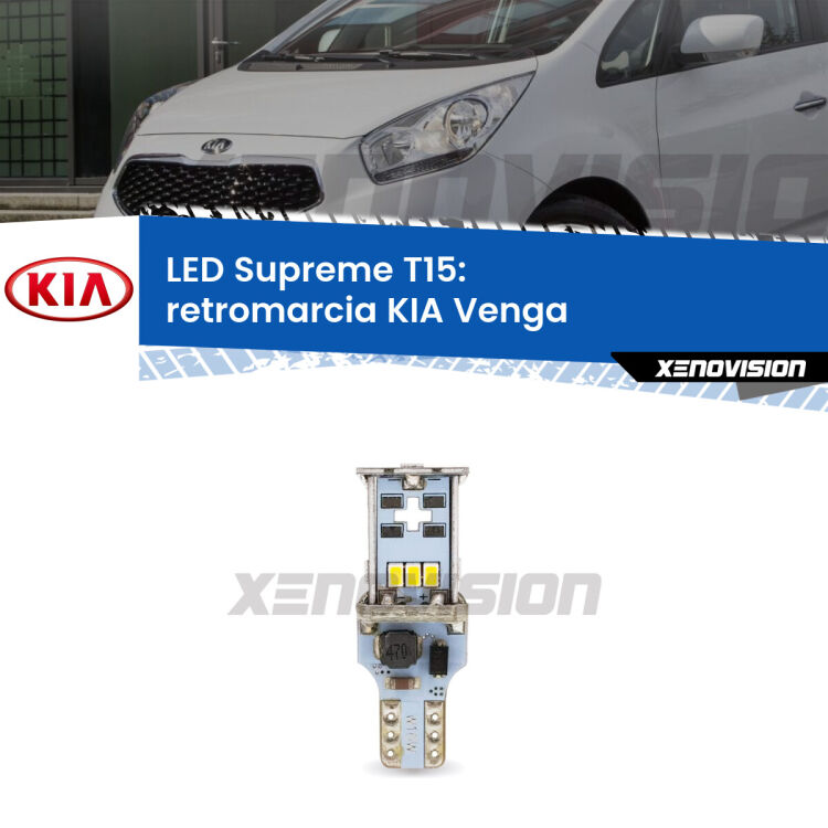 <strong>LED retromarcia per KIA Venga</strong>  2010 - 2019. 15 Chip CREE 3535, sviluppa un'incredibile potenza. Qualità Massima. Oltre 6W reali di pura potenza.