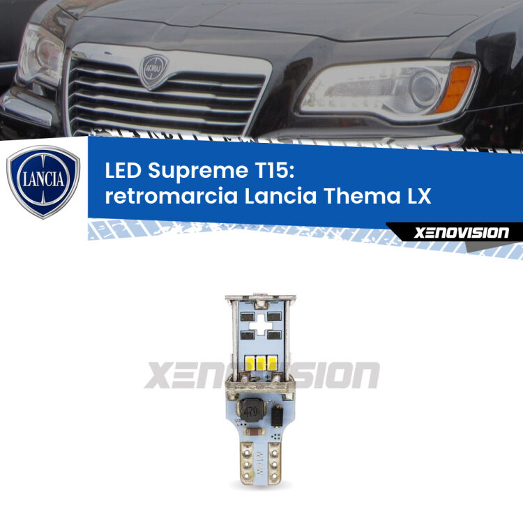 <strong>LED retromarcia per Lancia Thema</strong> LX 2011 - 2014. 15 Chip CREE 3535, sviluppa un'incredibile potenza. Qualità Massima. Oltre 6W reali di pura potenza.