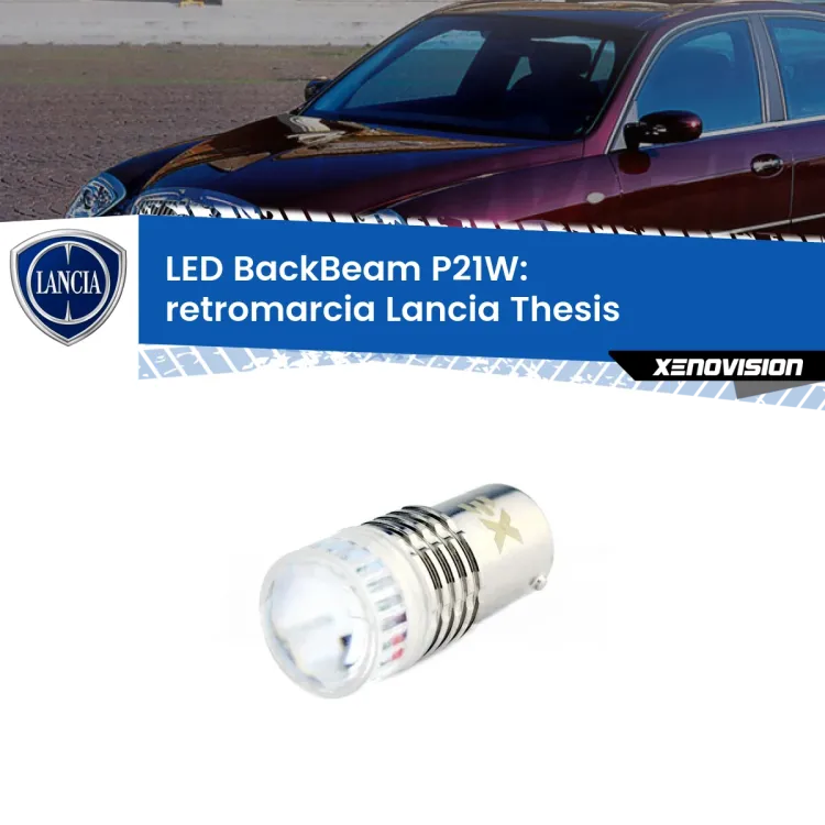 0 Retromarcia LED Lancia Thesis  in poi: P21W BackBeam <strong>Retromarcia LED per Lancia Thesis</strong>  in poi. Lampada <strong>P21W</strong> canbus. Illumina a giorno con questo straordinario cannone LED a luminosità estrema.