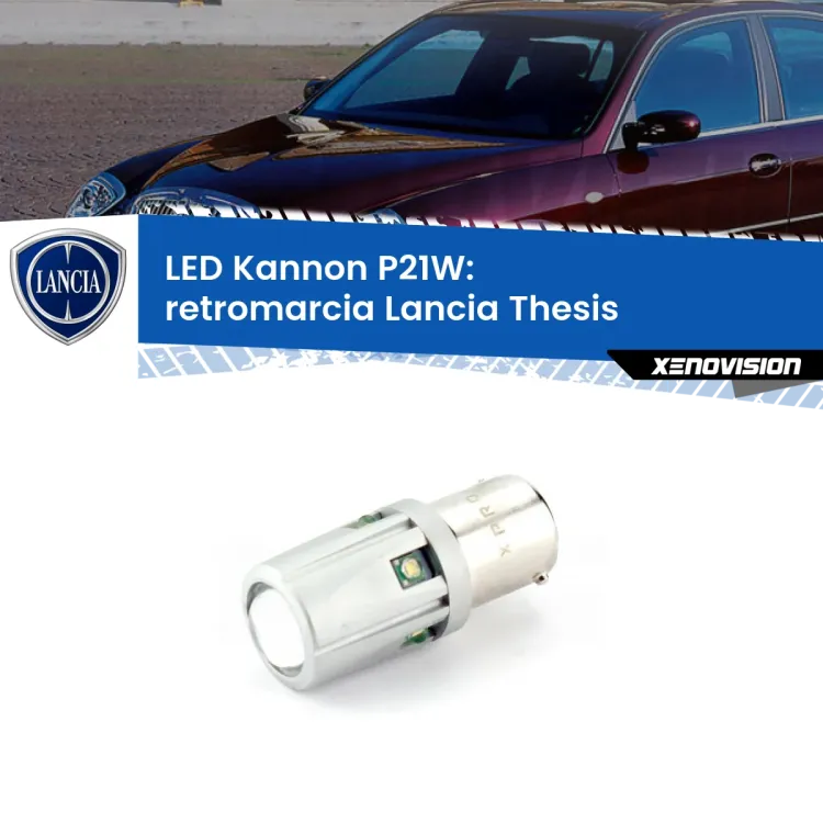 0 Retromarcia LED Lancia Thesis  in poi: P21W Kannon <strong>LED per Retromarcia Lancia Thesis  in poi.</strong>Lampadina P21W con una poderosa illuminazione frontale rafforzata da 5 potenti chip laterali.