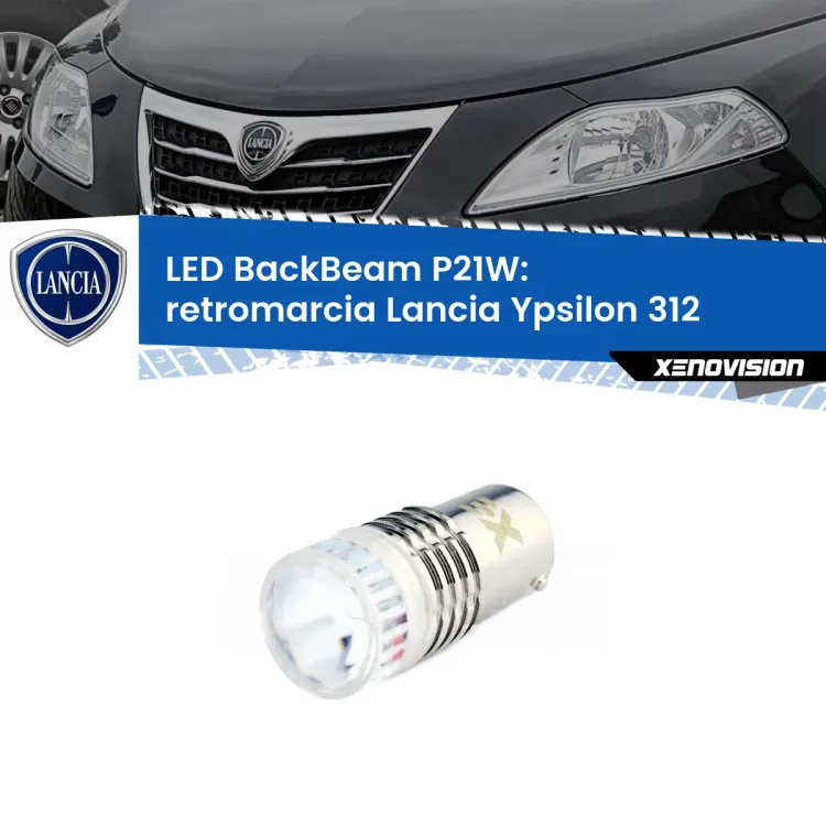 0 Retromarcia LED Lancia Ypsilon II 312 2011 in poi: P21W BackBeam <strong>Retromarcia LED per Lancia Ypsilon</strong> II 312 2011 in poi. Lampada <strong>P21W</strong> canbus. Illumina a giorno con questo straordinario cannone LED a luminosità estrema.