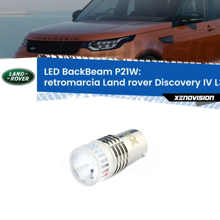 0 Retromarcia LED Land rover Discovery IV L319 2009 - 2015: P21W BackBeam <strong>Retromarcia LED per Land rover Discovery IV</strong> L319 2009 - 2015. Lampada <strong>P21W</strong> canbus. Illumina a giorno con questo straordinario cannone LED a luminosità estrema.