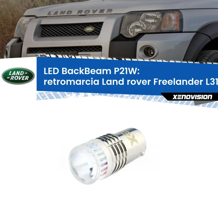 0 Retromarcia LED Land rover Freelander L314 1998 - 2006: P21W BackBeam <strong>Retromarcia LED per Land rover Freelander</strong> L314 1998 - 2006. Lampada <strong>P21W</strong> canbus. Illumina a giorno con questo straordinario cannone LED a luminosità estrema.