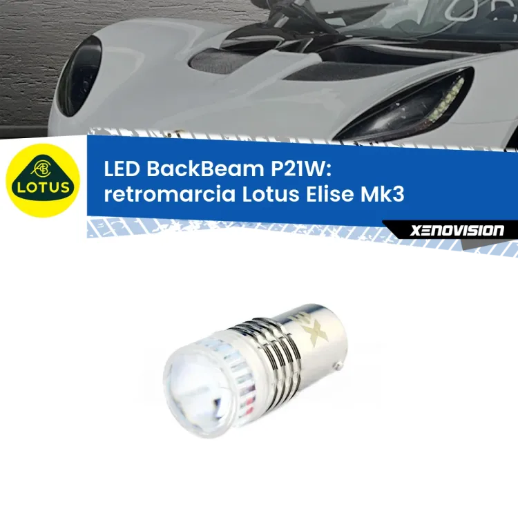 0 Retromarcia LED Lotus Elise Mk3 2010 - 2022: P21W BackBeam <strong>Retromarcia LED per Lotus Elise</strong> Mk3 2010 - 2022. Lampada <strong>P21W</strong> canbus. Illumina a giorno con questo straordinario cannone LED a luminosità estrema.