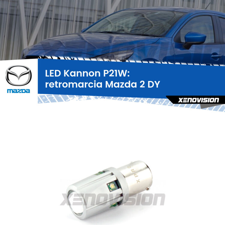 <strong>LED per Retromarcia Mazda 2 DY 2003 - 2007.</strong>Lampadina P21W con una poderosa illuminazione frontale rafforzata da 5 potenti chip laterali.