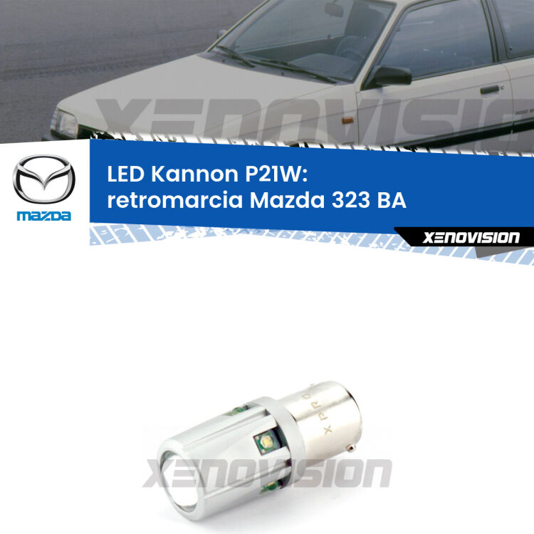 <strong>LED per Retromarcia Mazda 323 BA 1994 - 1998.</strong>Lampadina P21W con una poderosa illuminazione frontale rafforzata da 5 potenti chip laterali.