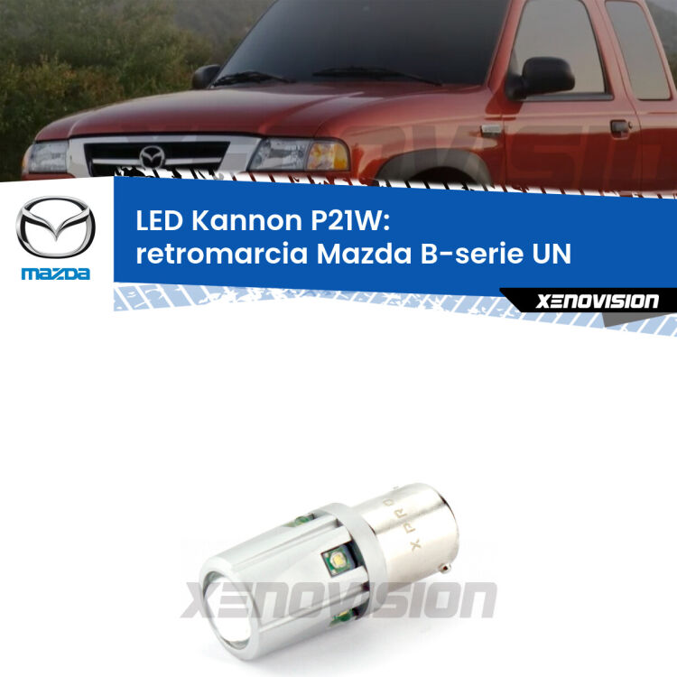 <strong>LED per Retromarcia Mazda B-serie UN 1999 - 2006.</strong>Lampadina P21W con una poderosa illuminazione frontale rafforzata da 5 potenti chip laterali.