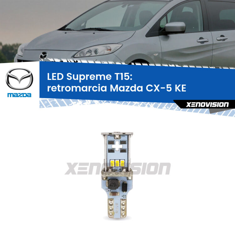<strong>LED retromarcia per Mazda CX-5</strong> KE 2011 - 2016. 15 Chip CREE 3535, sviluppa un'incredibile potenza. Qualità Massima. Oltre 6W reali di pura potenza.