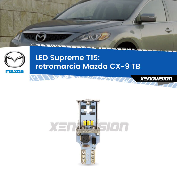 <strong>LED retromarcia per Mazda CX-9</strong> TB 2012 - 2015. 15 Chip CREE 3535, sviluppa un'incredibile potenza. Qualità Massima. Oltre 6W reali di pura potenza.