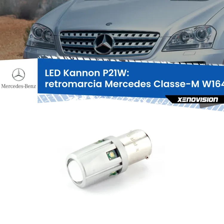 0 Retromarcia LED Mercedes Classe-M W164 prima serie: P21W Kannon <strong>LED per Retromarcia Mercedes Classe-M W164 prima serie.</strong>Lampadina P21W con una poderosa illuminazione frontale rafforzata da 5 potenti chip laterali.