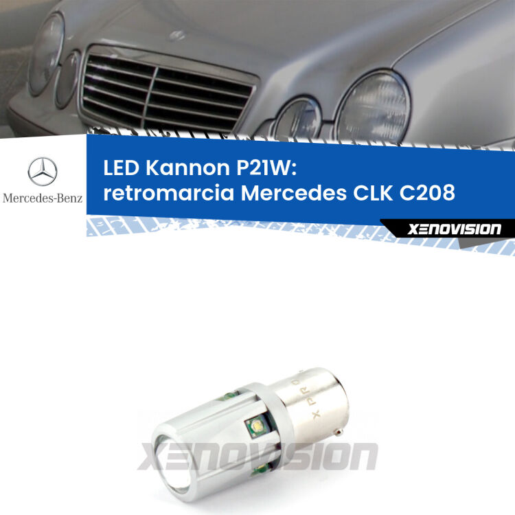 <strong>LED per Retromarcia Mercedes CLK C208 1997 - 2002.</strong>Lampadina P21W con una poderosa illuminazione frontale rafforzata da 5 potenti chip laterali.