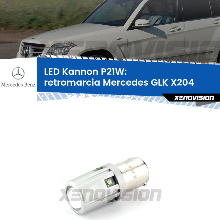 <strong>LED per Retromarcia Mercedes GLK X204 restyling.</strong>Lampadina P21W con una poderosa illuminazione frontale rafforzata da 5 potenti chip laterali.