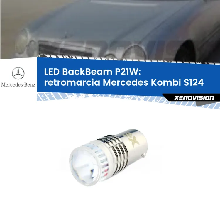 0 Retromarcia LED Mercedes Kombi S124 1985 - 1993: P21W BackBeam <strong>Retromarcia LED per Mercedes Kombi</strong> S124 1985 - 1993. Lampada <strong>P21W</strong> canbus. Illumina a giorno con questo straordinario cannone LED a luminosità estrema.