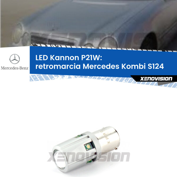 <strong>LED per Retromarcia Mercedes Kombi S124 1985 - 1993.</strong>Lampadina P21W con una poderosa illuminazione frontale rafforzata da 5 potenti chip laterali.
