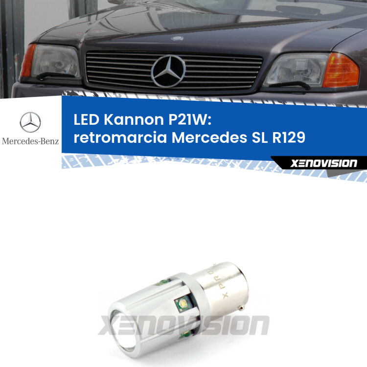 <strong>LED per Retromarcia Mercedes SL R129 1989 - 2001.</strong>Lampadina P21W con una poderosa illuminazione frontale rafforzata da 5 potenti chip laterali.