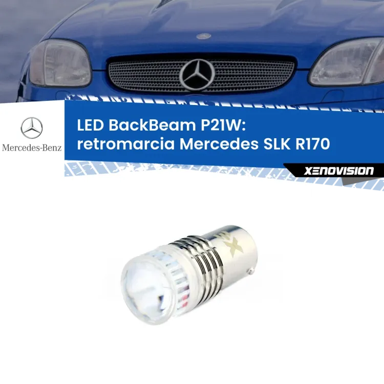0 Retromarcia LED Mercedes SLK R170 1996 - 2004: P21W BackBeam <strong>Retromarcia LED per Mercedes SLK</strong> R170 1996 - 2004. Lampada <strong>P21W</strong> canbus. Illumina a giorno con questo straordinario cannone LED a luminosità estrema.