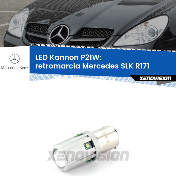 <strong>LED per Retromarcia Mercedes SLK R171 2004 - 2011.</strong>Lampadina P21W con una poderosa illuminazione frontale rafforzata da 5 potenti chip laterali.