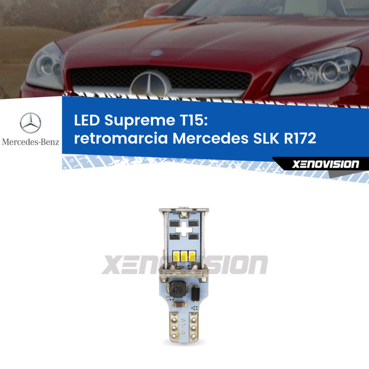 <strong>LED retromarcia per Mercedes SLK</strong> R172 2011 in poi. 15 Chip CREE 3535, sviluppa un'incredibile potenza. Qualità Massima. Oltre 6W reali di pura potenza.