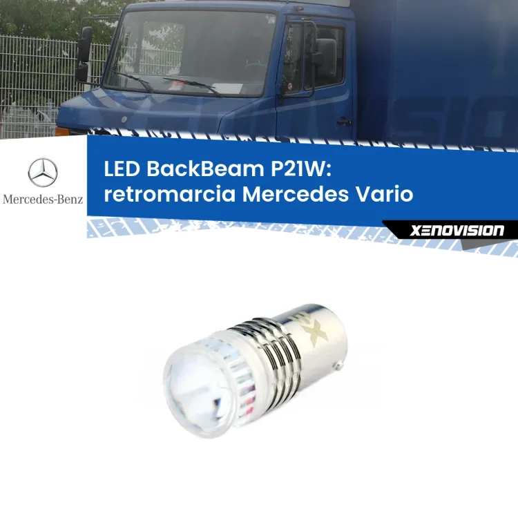 0 Retromarcia LED Mercedes Vario  1996 - 2013: P21W BackBeam <strong>Retromarcia LED per Mercedes Vario</strong>  1996 - 2013. Lampada <strong>P21W</strong> canbus. Illumina a giorno con questo straordinario cannone LED a luminosità estrema.