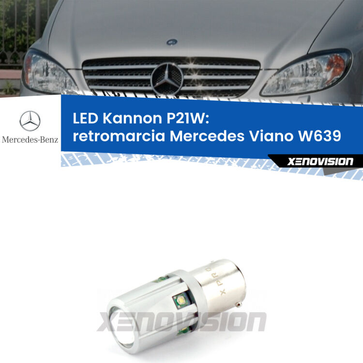<strong>LED per Retromarcia Mercedes Viano W639 2003 - 2007.</strong>Lampadina P21W con una poderosa illuminazione frontale rafforzata da 5 potenti chip laterali.
