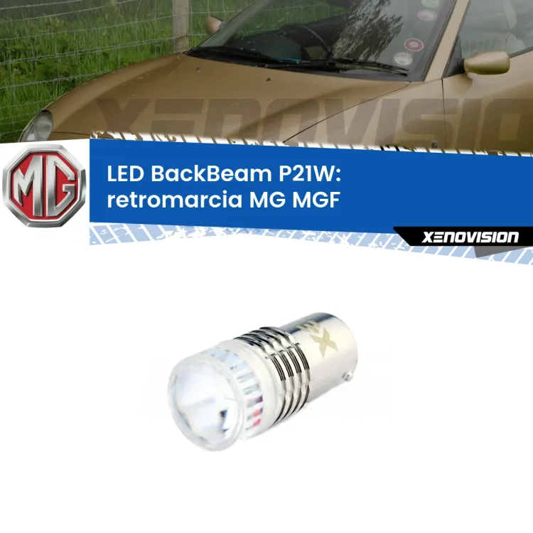 0 Retromarcia LED MG MGF  1995 - 2002: P21W BackBeam <strong>Retromarcia LED per MG MGF</strong>  1995 - 2002. Lampada <strong>P21W</strong> canbus. Illumina a giorno con questo straordinario cannone LED a luminosità estrema.
