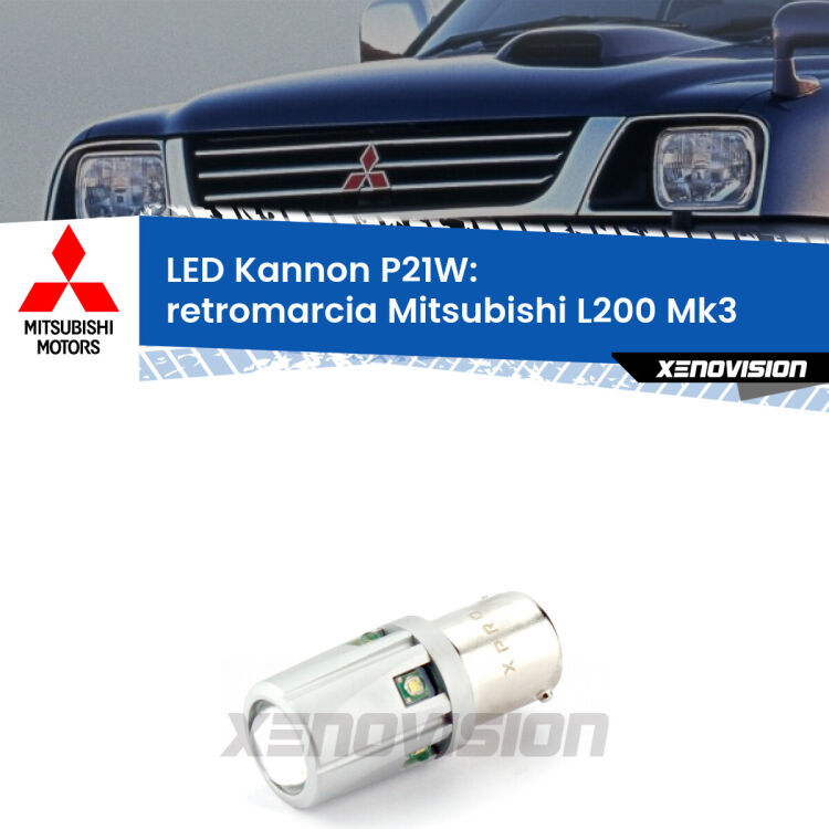 <strong>LED per Retromarcia Mitsubishi L200 Mk3 1996 - 2005.</strong>Lampadina P21W con una poderosa illuminazione frontale rafforzata da 5 potenti chip laterali.