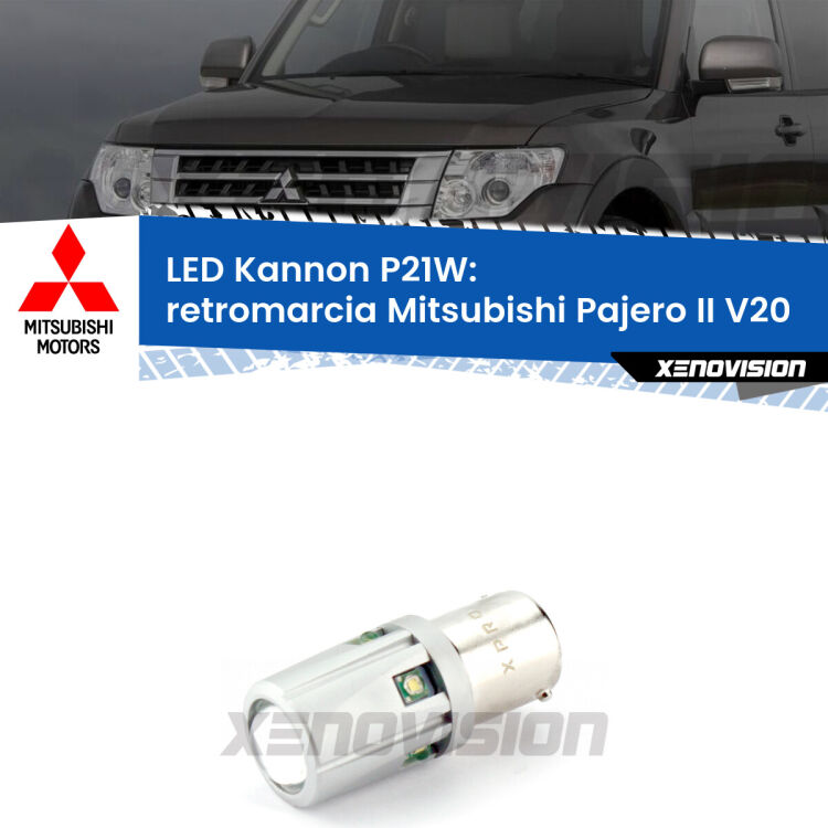 <strong>LED per Retromarcia Mitsubishi Pajero II V20 1990 - 2000.</strong>Lampadina P21W con una poderosa illuminazione frontale rafforzata da 5 potenti chip laterali.