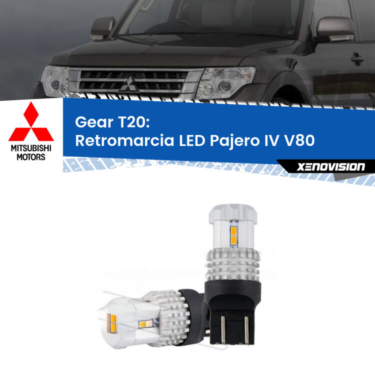 0 Retromarcia LED Mitsubishi Pajero IV V80 2007 - 2021: T20 Bolt <strong>LED T20 </strong><strong>retromarcia</strong> <strong>Mitsubishi</strong> <strong>Pajero IV </strong>(V80) 2007 - 2021. Coppia LED effetto Stealth, ottima resa in ogni direzione, Qualità Massima.