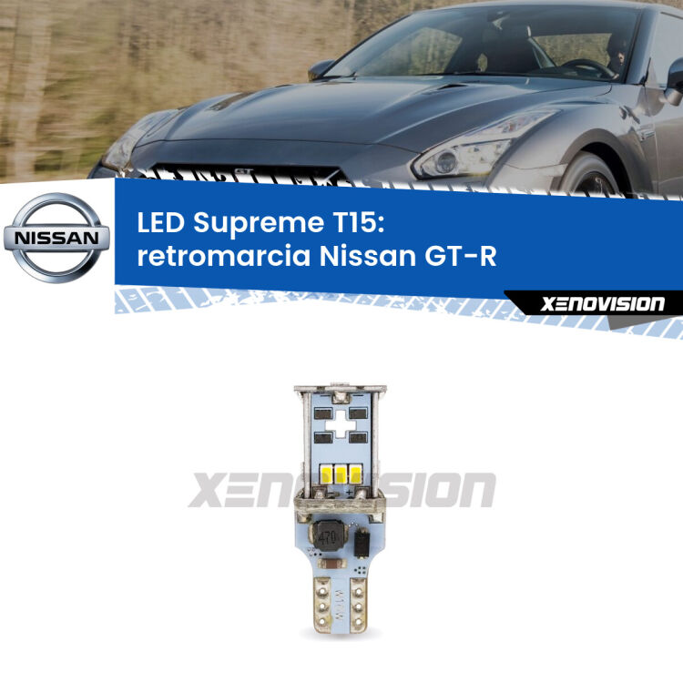 <strong>LED retromarcia per Nissan GT-R</strong>  2007 in poi. 15 Chip CREE 3535, sviluppa un'incredibile potenza. Qualità Massima. Oltre 6W reali di pura potenza.