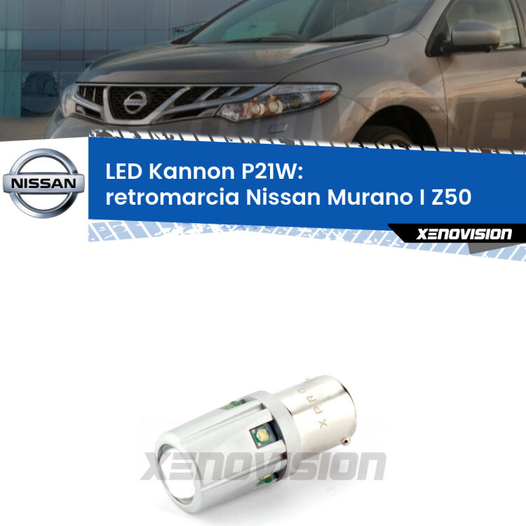 <strong>LED per Retromarcia Nissan Murano I Z50 2003 - 2008.</strong>Lampadina P21W con una poderosa illuminazione frontale rafforzata da 5 potenti chip laterali.