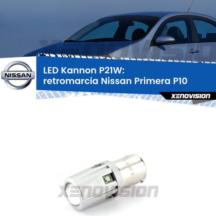 <strong>LED per Retromarcia Nissan Primera P10 1990 - 1996.</strong>Lampadina P21W con una poderosa illuminazione frontale rafforzata da 5 potenti chip laterali.