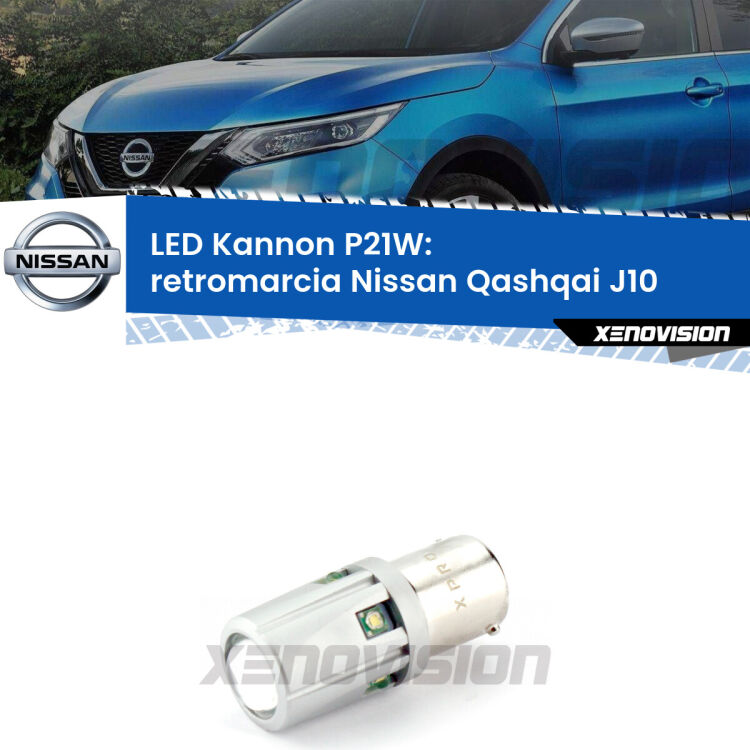 <strong>LED per Retromarcia Nissan Qashqai J10 2007 - 2013.</strong>Lampadina P21W con una poderosa illuminazione frontale rafforzata da 5 potenti chip laterali.