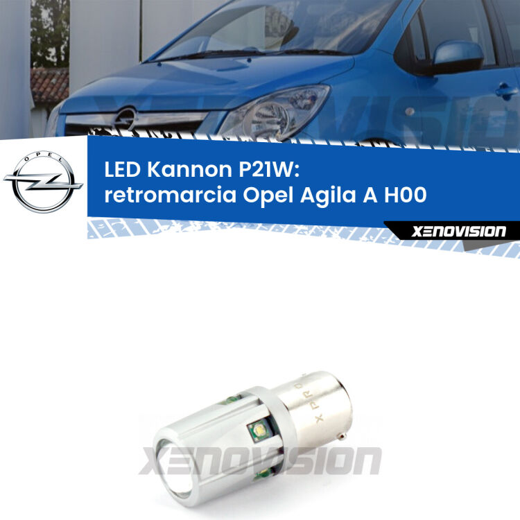 <strong>LED per Retromarcia Opel Agila A H00 2000 - 2007.</strong>Lampadina P21W con una poderosa illuminazione frontale rafforzata da 5 potenti chip laterali.