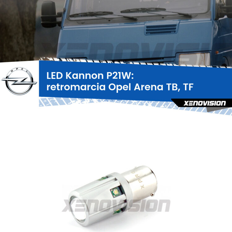 <strong>LED per Retromarcia Opel Arena TB, TF 1998 - 2001.</strong>Lampadina P21W con una poderosa illuminazione frontale rafforzata da 5 potenti chip laterali.
