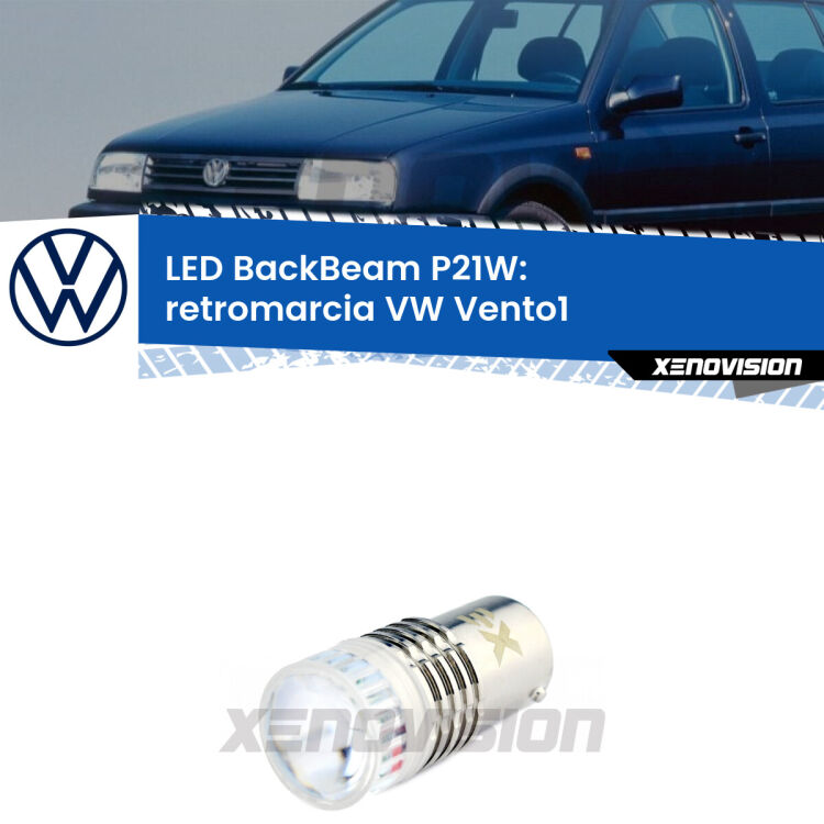 <strong>Retromarcia LED per VW Vento1</strong>  1991 - 1998. Lampada <strong>P21W</strong> canbus. Illumina a giorno con questo straordinario cannone LED a luminosità estrema.