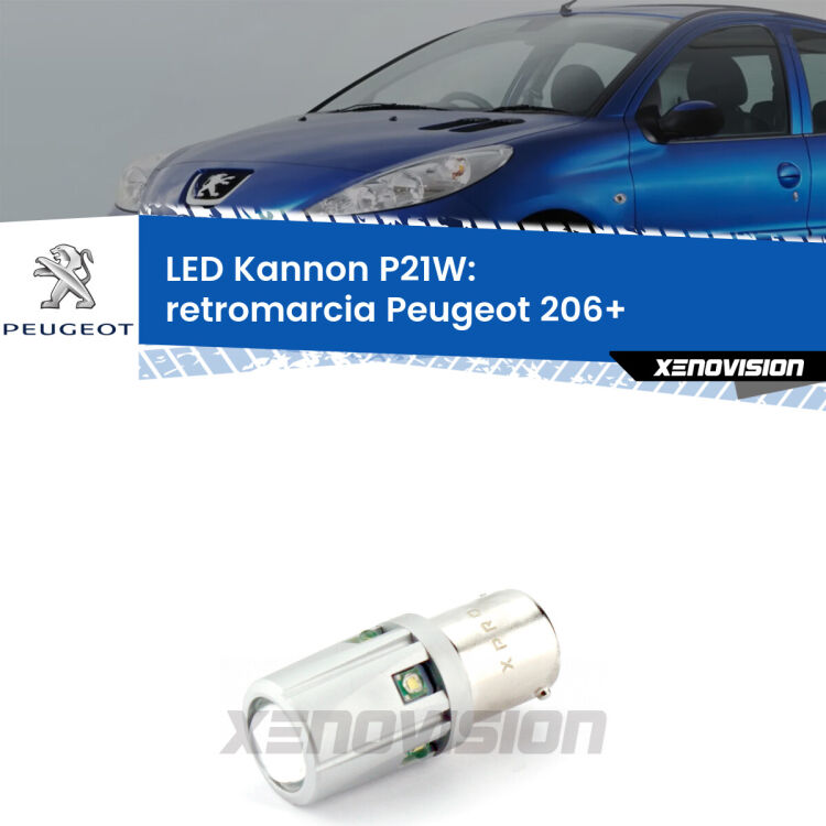 <strong>LED per Retromarcia Peugeot 206+  2009 - 2013.</strong>Lampadina P21W con una poderosa illuminazione frontale rafforzata da 5 potenti chip laterali.