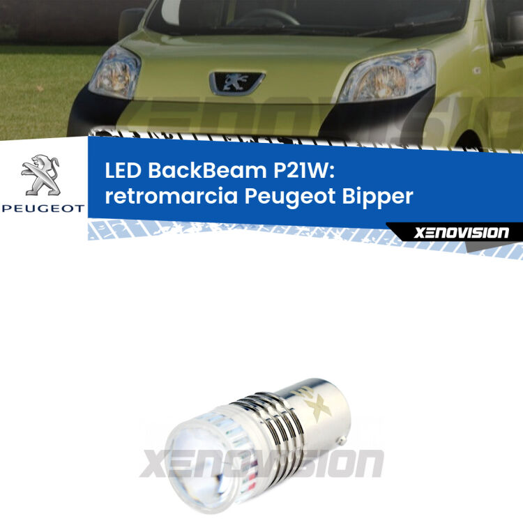 <strong>Retromarcia LED per Peugeot Bipper</strong>  2008 in poi. Lampada <strong>P21W</strong> canbus. Illumina a giorno con questo straordinario cannone LED a luminosità estrema.