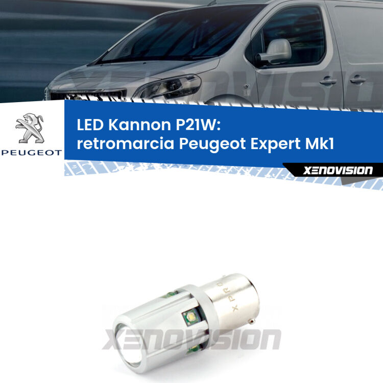 <strong>LED per Retromarcia Peugeot Expert Mk1 1996 - 2006.</strong>Lampadina P21W con una poderosa illuminazione frontale rafforzata da 5 potenti chip laterali.
