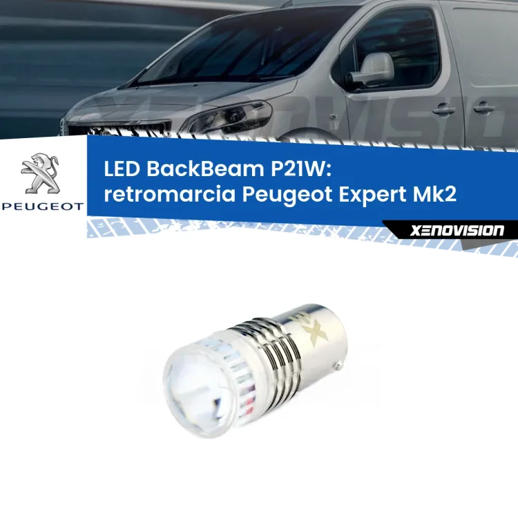 0 Retromarcia LED Peugeot Expert Mk2 2007 - 2015: P21W BackBeam <strong>Retromarcia LED per Peugeot Expert</strong> Mk2 2007 - 2015. Lampada <strong>P21W</strong> canbus. Illumina a giorno con questo straordinario cannone LED a luminosità estrema.