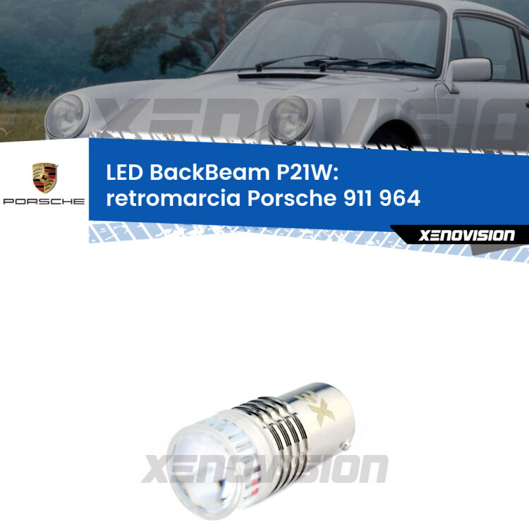 <strong>Retromarcia LED per Porsche 911</strong> 964 1988 - 1993. Lampada <strong>P21W</strong> canbus. Illumina a giorno con questo straordinario cannone LED a luminosità estrema.