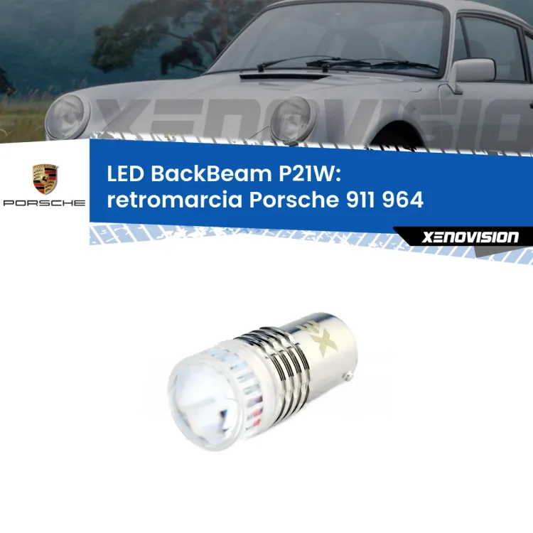 0 Retromarcia LED Porsche 911 964 1988 - 1993: P21W BackBeam <strong>Retromarcia LED per Porsche 911</strong> 964 1988 - 1993. Lampada <strong>P21W</strong> canbus. Illumina a giorno con questo straordinario cannone LED a luminosità estrema.