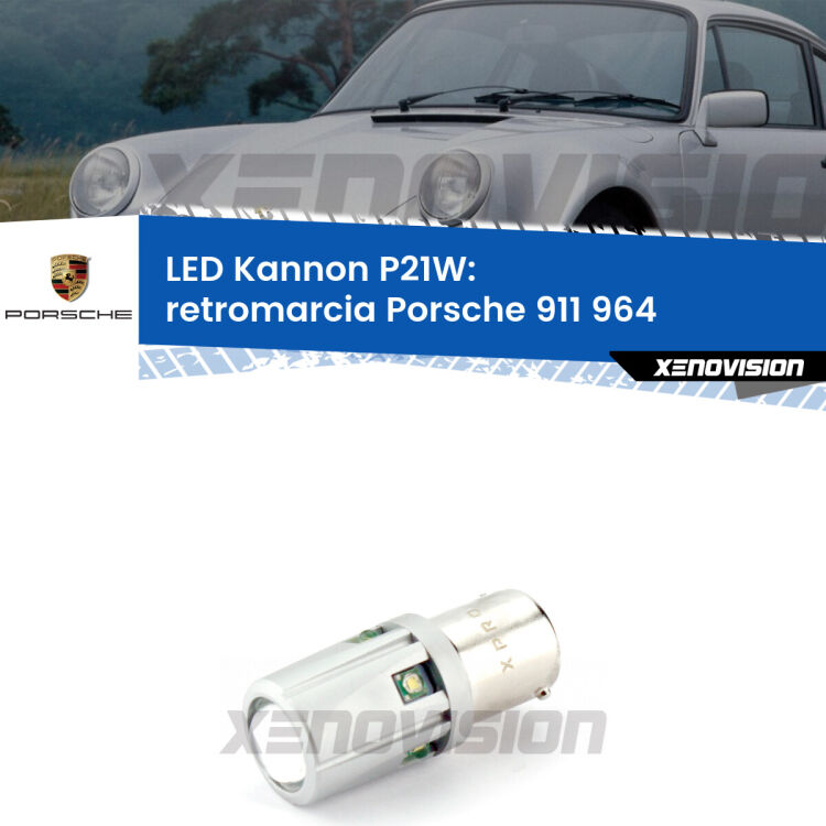 <strong>LED per Retromarcia Porsche 911 964 1988 - 1993.</strong>Lampadina P21W con una poderosa illuminazione frontale rafforzata da 5 potenti chip laterali.