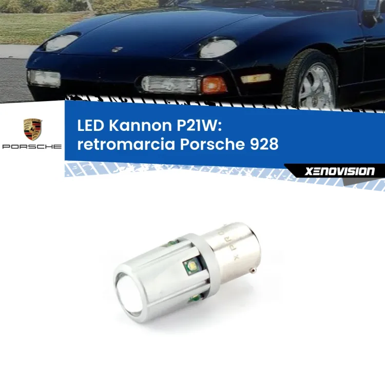 0 Retromarcia LED Porsche 928  1977 - 1995: P21W Kannon <strong>LED per Retromarcia Porsche 928  1977 - 1995.</strong>Lampadina P21W con una poderosa illuminazione frontale rafforzata da 5 potenti chip laterali.