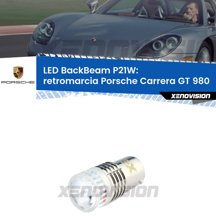 <strong>Retromarcia LED per Porsche Carrera GT</strong> 980 2003 - 2006. Lampada <strong>P21W</strong> canbus. Illumina a giorno con questo straordinario cannone LED a luminosità estrema.