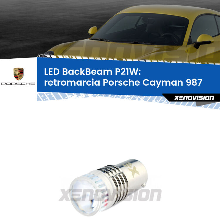 <strong>Retromarcia LED per Porsche Cayman</strong> 987 2005 - 2008. Lampada <strong>P21W</strong> canbus. Illumina a giorno con questo straordinario cannone LED a luminosità estrema.