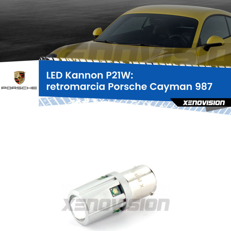 <strong>LED per Retromarcia Porsche Cayman 987 2005 - 2008.</strong>Lampadina P21W con una poderosa illuminazione frontale rafforzata da 5 potenti chip laterali.