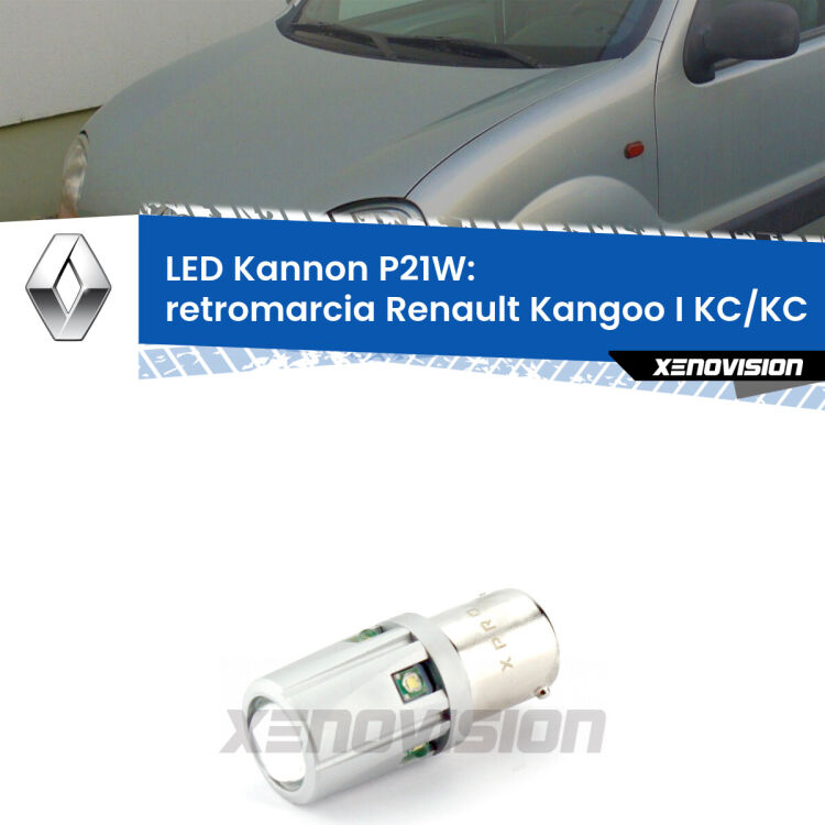 <strong>LED per Retromarcia Renault Kangoo I KC/KC 1997 - 2006.</strong>Lampadina P21W con una poderosa illuminazione frontale rafforzata da 5 potenti chip laterali.