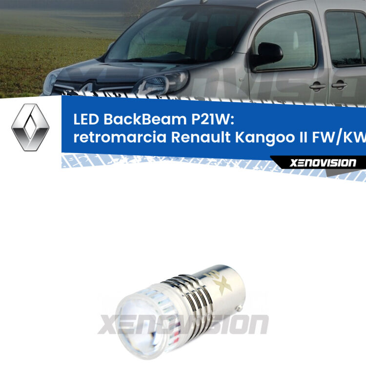 <strong>Retromarcia LED per Renault Kangoo II</strong> FW/KW 2008 in poi. Lampada <strong>P21W</strong> canbus. Illumina a giorno con questo straordinario cannone LED a luminosità estrema.