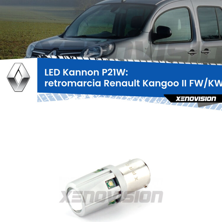 <strong>LED per Retromarcia Renault Kangoo II FW/KW 2008 in poi.</strong>Lampadina P21W con una poderosa illuminazione frontale rafforzata da 5 potenti chip laterali.