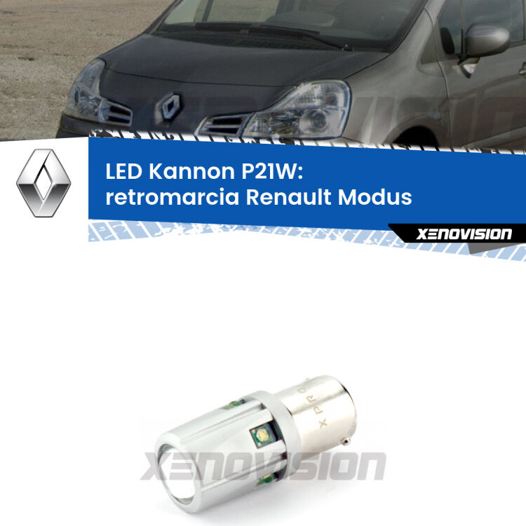 <strong>LED per Retromarcia Renault Modus  2004 - 2012.</strong>Lampadina P21W con una poderosa illuminazione frontale rafforzata da 5 potenti chip laterali.